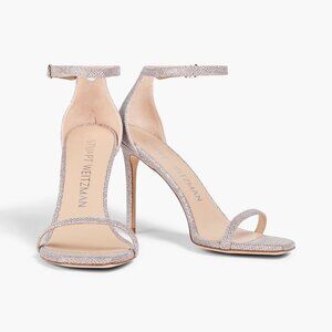 STUART WEITZMAN Nudistcurve Textured Ankle Strap Sandals